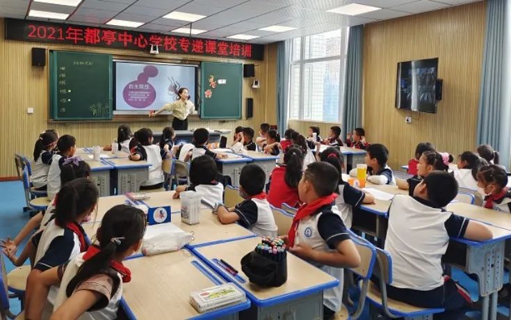 榨木小學、都亭一小的師生通過“專遞課堂”上美術課.jpg